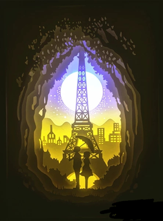 Paris la Tour Eiffel iluminação 3d print model - Mito3D