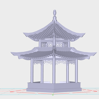 Pavillon historisch Gebäude 3d print model - Mito3D
