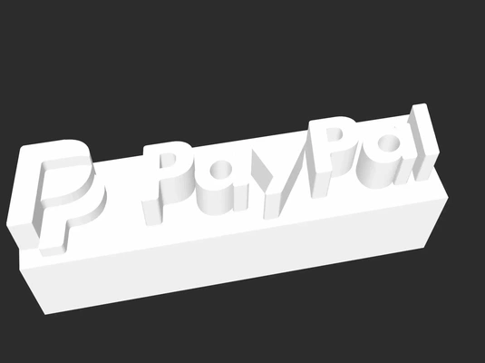 paypal logo 3d modelle download realität wolke 3d print model - Mito3D