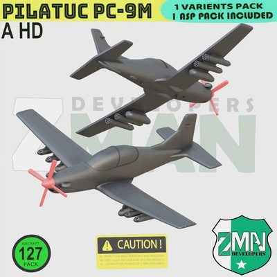 pc-9m propeller fighter v2 asp-style-a 3d models download creality cloud 3d print model - Mito3D