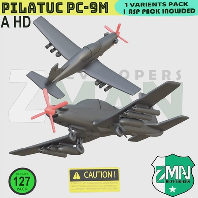 pc-9m propeller fighter v2 asp-style-b 3d models download creality cloud 3d print model - Mito3D