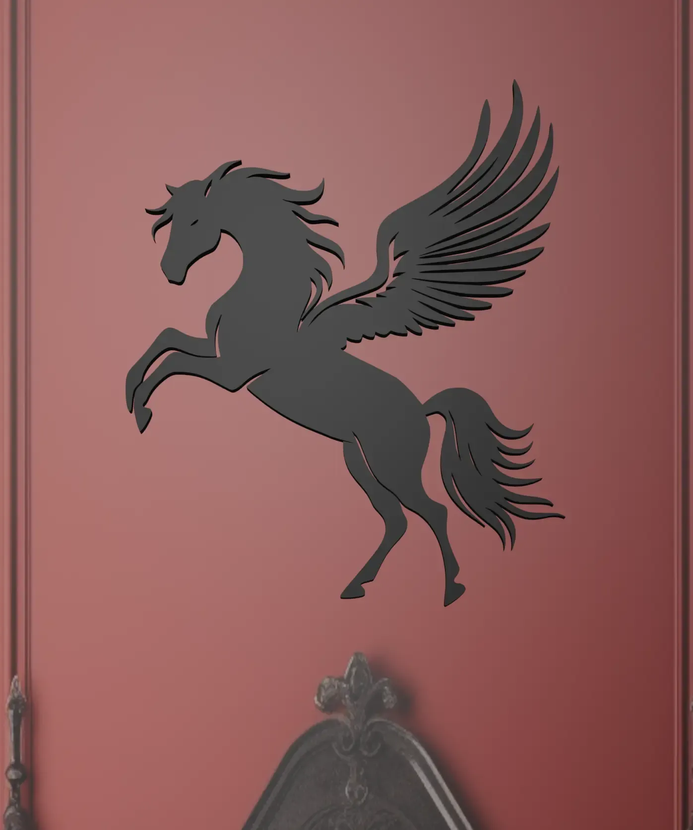 pegasus wall art 3d models download creality cloud 3D print model - Mito3D