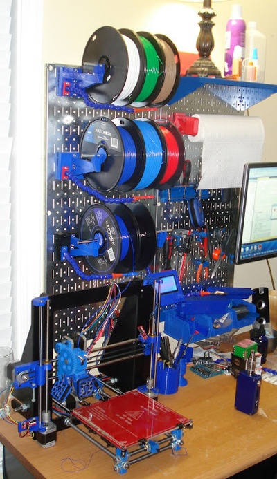 pegboard mounted filament spool holder 3d models download creality cloud 3d print model - Mito3D