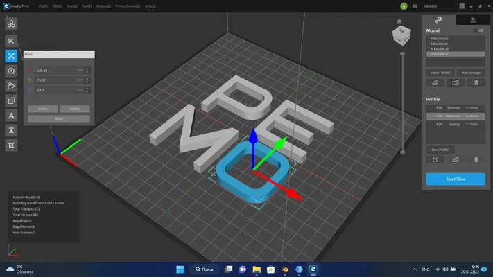 pémo lettres in bicubique 3d modèles télécharger créalité nuage 3d print model - Mito3D