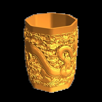 pen holder dragon 3d models download creality cloud 3d print model - Mito3D