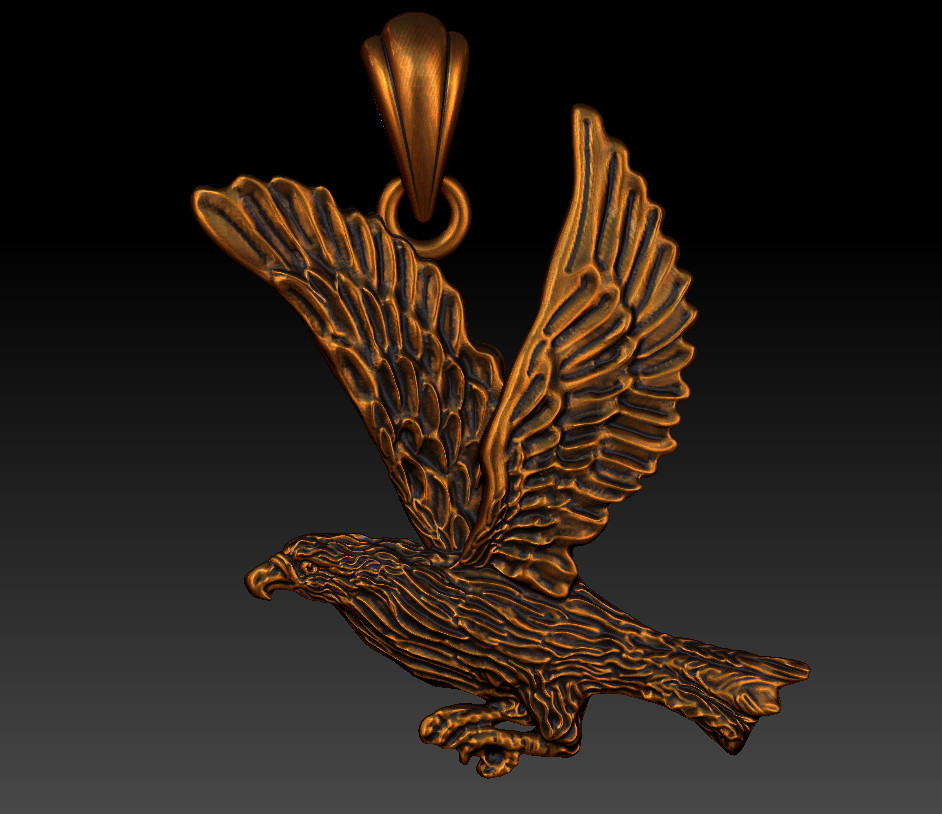 pendant eagle Jewellery 3D print model - Mito3D