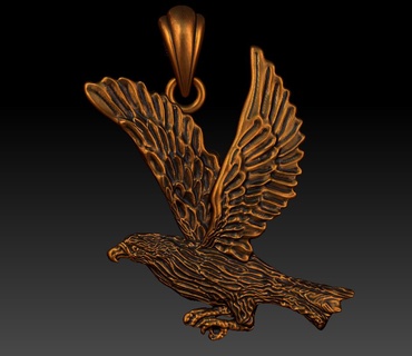 pendant eagle Jewellery 3d print model - Mito3D