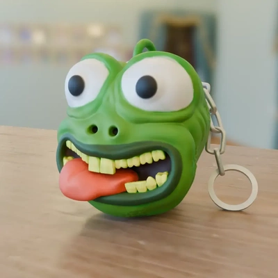 pepe head keychain 3d models download creality cloud 3d print model - Mito3D