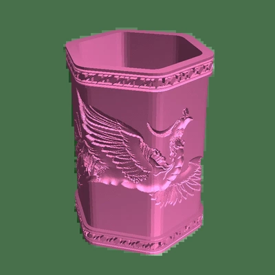 phoenix pen holder 3d models download creality cloud 3d print model - Mito3D