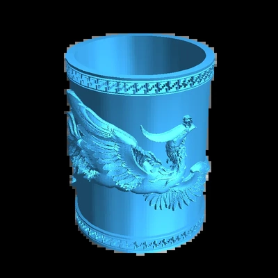 phoenix pen holder 3d models download creality cloud 3d print model - Mito3D