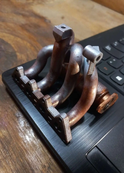 phone stand- exhaust manifold 3d models download creality cloud vehicle parts 3d print model - Mito3D