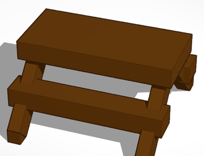 picnic tavolo 3d print model - Mito3D