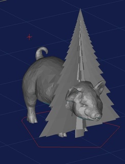 Schwein Weihnachten Baum Tiere 3d print model - Mito3D