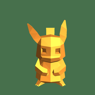 pika poly personnages 3d print model - Mito3D