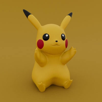 pikachu - pokemon 3d models download creality cloud fictional characters 3d print model - Mito3D
