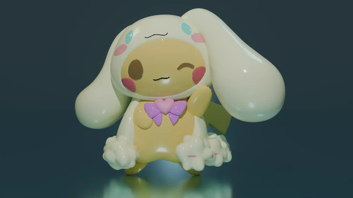 pikachu cosplay cinnamoroll 3d models download creality cloud 3d print model - Mito3D