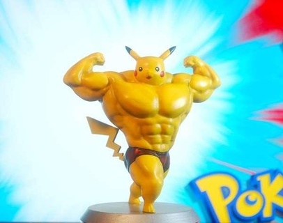 Pikachu musculoso 3d modelos baixar crialidade nuvem personagens 3d print model - Mito3D
