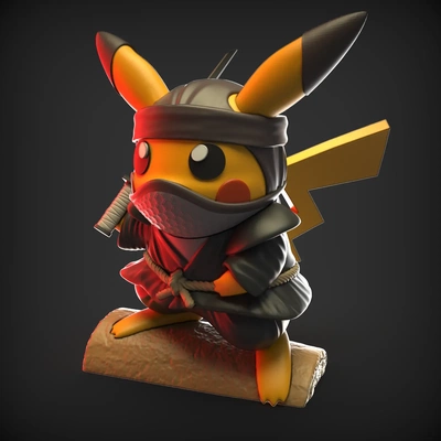 pikachu ninja 3d modelos baixar crialidade nuvem 3d print model - Mito3D