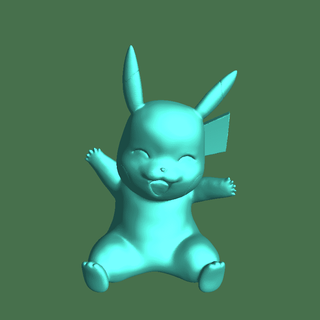 Pikachu pla 3d modelos baixar crialidade nuvem ficcional personagens 3d print model - Mito3D