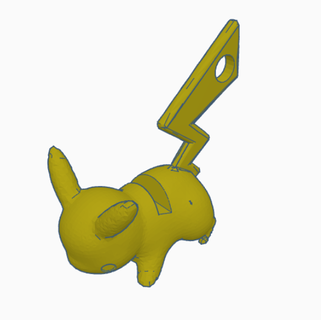 Pikachu In piedi Telefono catena mostri 3d print model - Mito3D