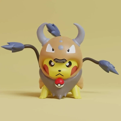 pikachu taurus 3d models download creality cloud 3d print model - Mito3D