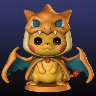 Pikachu traje Charizard 3d modelos baixar crialidade nuvem personagens 3d print model - Mito3D
