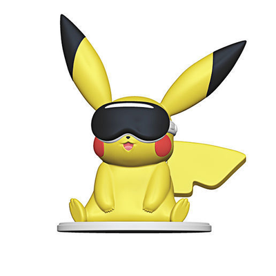 pikachu téléspectateur 3d pokémon virtuel réalité pomme vision pro modèles télécharger créalité nuage fictif personnages 3d print model - Mito3D