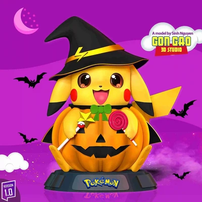 pikachu witch 3d models download creality cloud fictional characters 3d print model - Mito3D