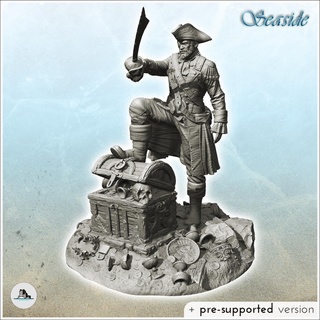 pirate sword treasure chest - figure miniatures 3d models download creality cloud Men 3d print model - Mito3D