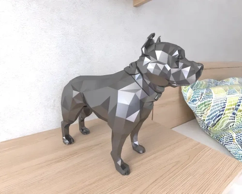 pitbull cão pobre poli 3d modelos baixar crialidade nuvem 3d print model - Mito3D