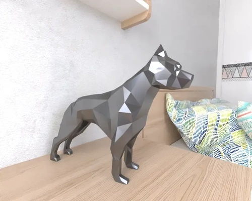 pitbull cão pobre poli 3d modelos baixar crialidade nuvem 3d print model - Mito3D