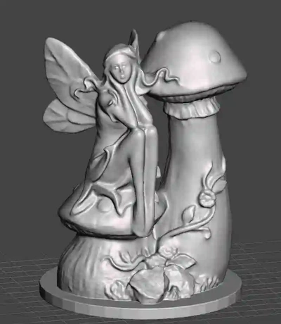 pixie on mushroom 3d models download creality cloud home decor 3d print model - Mito3D