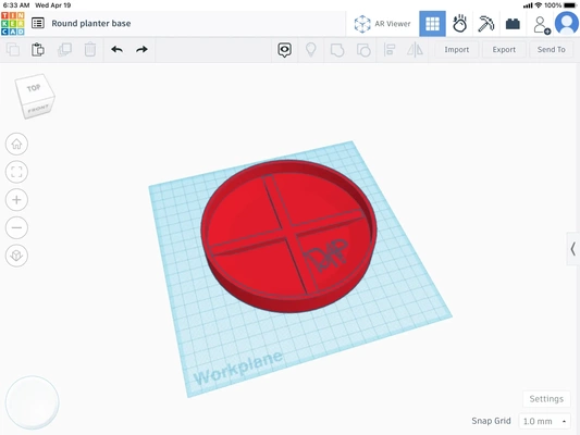 planteur base 3d modèles télécharger créalité nuage 3d print model - Mito3D