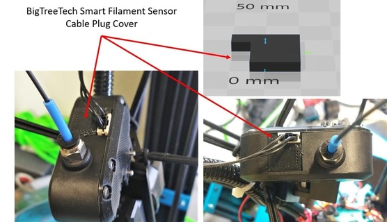 prise courant couverture gaine bigtreetech intelligent filament capteur 3d print model - Mito3D