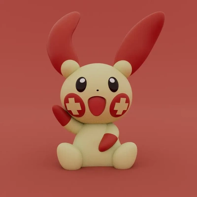 plusle pokémon 3d modelos baixar crialidade nuvem 3d print model - Mito3D