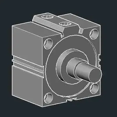 pneumático cilindro 3d modelos baixar crialidade nuvem 3d print model - Mito3D