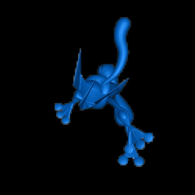 pok lun greninja 3d modèles télécharger créalité nuage 3d print model - Mito3D