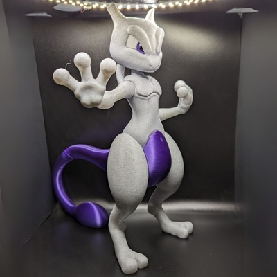 pok mon mewtwo - by colors 3d models download creality cloud fictional characters 3d print model - Mito3D