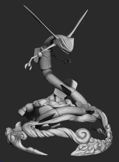 pok lun rayquaza 3d modelli scarica creality nube immaginario personaggi 3d print model - Mito3D