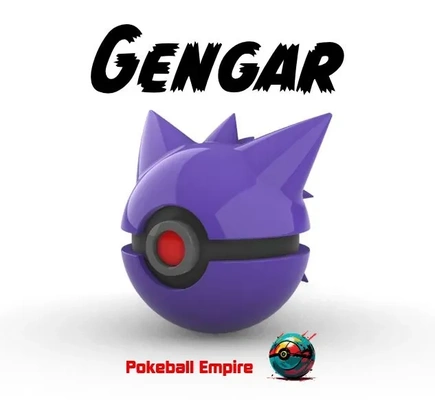 pokebola 94 gengar 3d modelos descargar crealidad nube 3d print model - Mito3D