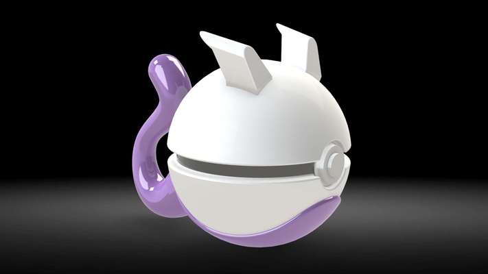 pokeball mewtwo 3d modelli scarica creality nube giocattoli giochi 3d print model - Mito3D