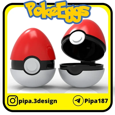 pokebolas páscoa ovo dobradiça 3d modelos baixar crialidade nuvem 3d print model - Mito3D