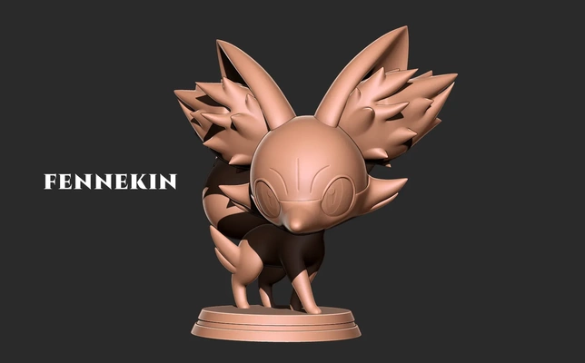 pokémon fennekin 3d impressão modelo modelos baixar crialidade nuvem ficcional personagens 3d print model - Mito3D