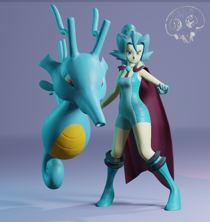 Pokémon Academia líder Clair ventilador arte 3d impressão modelo ficcional personagens 3d print model - Mito3D