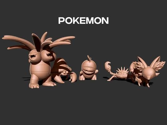 pokemon 5 pack 3d print model models download creality cloud 3d print model - Mito3D