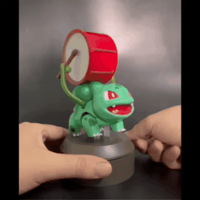 pokémon bulbasauro tambor autômatos articulado flexi 3d modelos baixar crialidade nuvem quebra cabeças brain teasers 3d print model - Mito3D