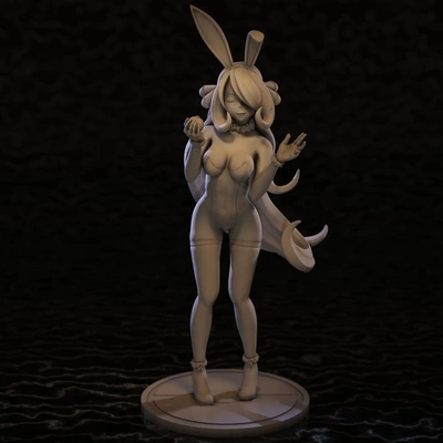 pokémon maître cynthique fille déguisée lapin figure d'anime 3d modèles télécharger créalité nuage fictif personnages 3d print model - Mito3D