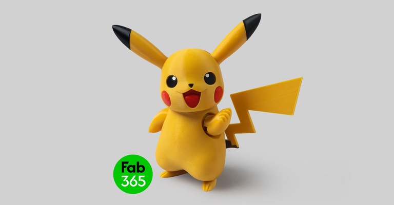 pokémon pikachu impression in endroit pliable 3d modèles télécharger créalité nuage fictif personnages 3d print model - Mito3D