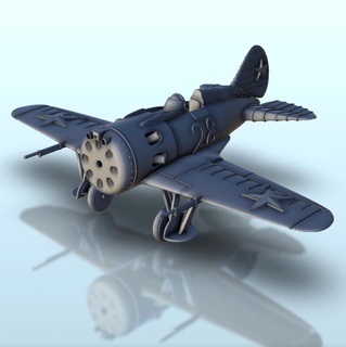 polikarpov i 16 ww2 terreno avión aeronave diorama aviones guerra 3d print model - Mito3D