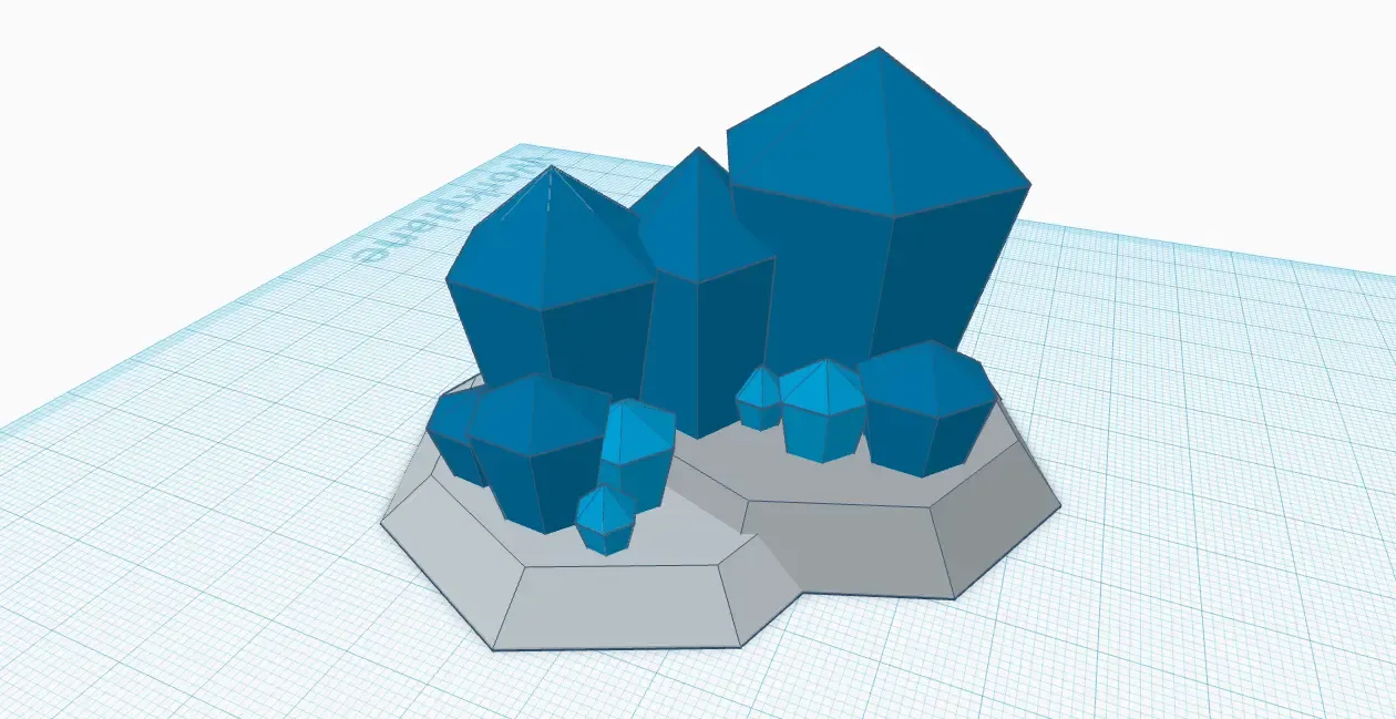 poly kristall cluster 3d modelle download realität wolke 3D print model - Mito3D